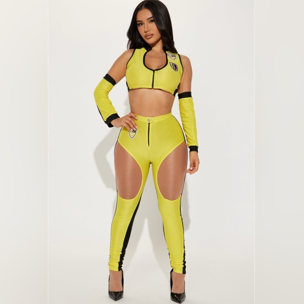Music Legs Yellow and Black Cutout Jumpsuit- “Kill Bill” Inspired Costume M/L